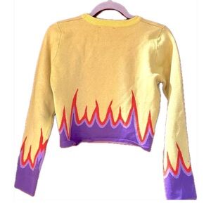 Cropped Yellow Flame Sweater